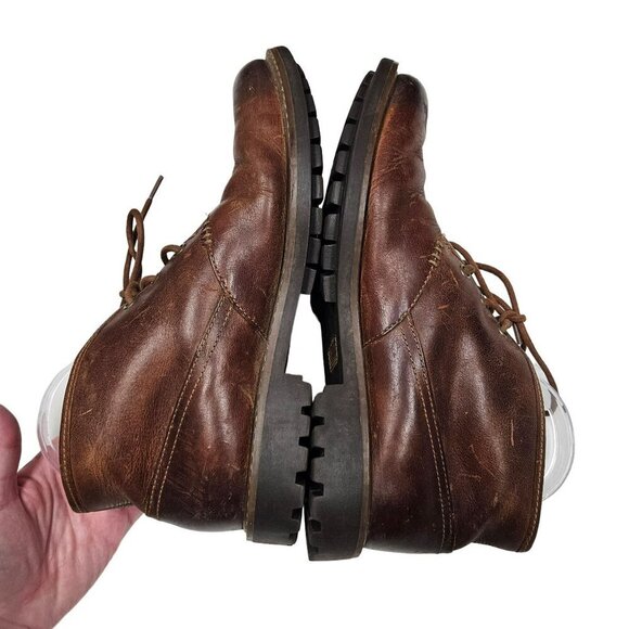 Clarks Mens Brown Leather Lace-Up Chukka Boots Size 9 M - Picture 7 of 13